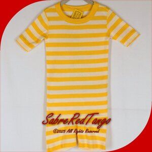 NWT Hanna Andersson Short Johns Pajamas Warm Sun Yellow White Stripe 130 8